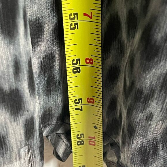 America & Beyond Sheer  Maxi Dress Swim Cover Up Animal Print XL High slit Beach - Picture 11 of 14